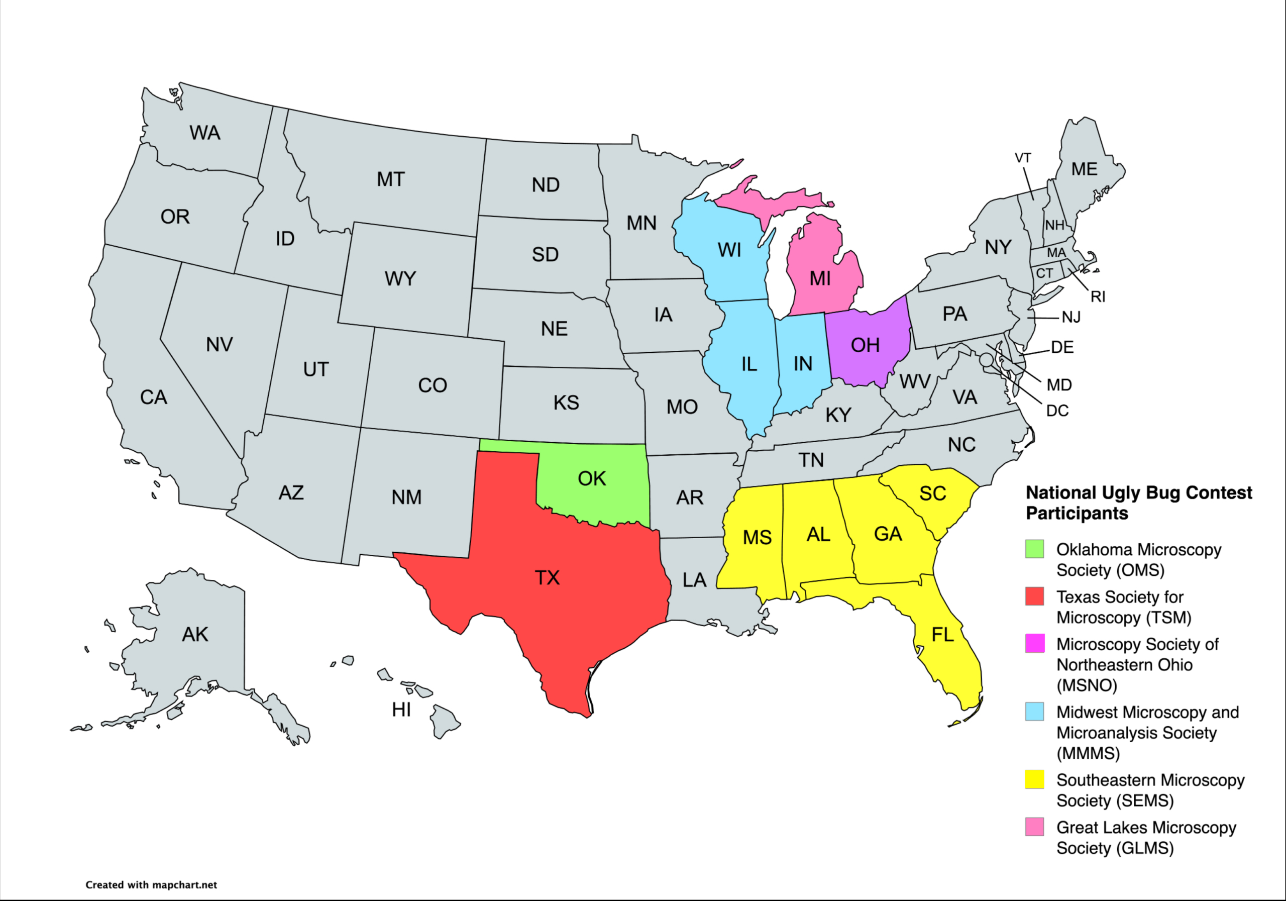 National Ugly Bug Contest – Participating Regions/LAS